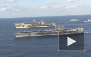 Видео из Тихого океана: Группа авианосцев ВМС США подошла к берегам Кореи