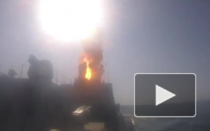 Опубликовано видео первого пуска высокоточной крылатой ракеты "Калибр" в Черном море