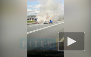 Видео: на ЗСД сгорела иномарка