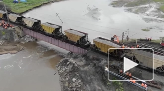 По восстановленному мосту Транссиба прошел первый тестовый состав