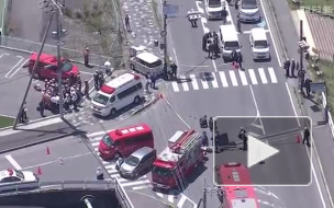 Опубликовано видео с квадракоптера из Японии, где автомобиль врезался в группу детсадовцев
