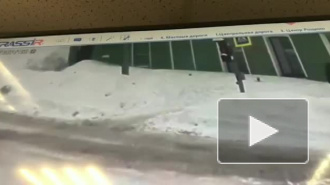 Видео: в Рощино снегом с крыши завалило девушку