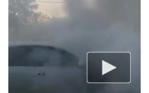 На Киевском шоссе горящий автомобиль создал восьмикилометровую пробку