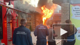 Видео: в Мурино загорелись бани