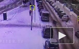 ДТП с участием доставщика еды на велосипеде и авто в Петербурге попало на видео