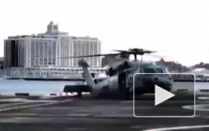 Появилось видео жесткой посадки вертолета ВМС США в Нью-Йорке
