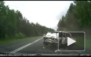 В сети появилось видео смертельного лобового столкновения в Учалинском районе Башкирии