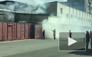 На территории химико-аналитического института вспыхнул пожар