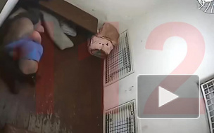 Опубликовано видео из камеры, где устроил дебош задержанный, который сварился заживо