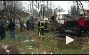 Появилось видео крупного пожара во Всеволожском районе