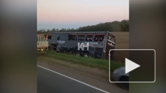 В ДТП с автобусом на Кубани пострадали девять человек
