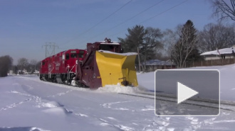 Российский поезд по расчистке снега произвел фурор в Финляндии