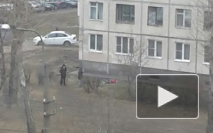 На улице Подвойского человек выпал из окна, тело охранял полицейский
