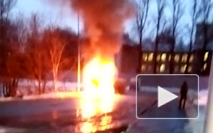 Видео: на Партизана Германа сгорел грузовик
