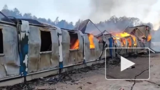 Под Петербургом сгорели временные жилые сооружения для рабочих