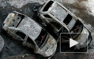 На проспекте Просвещения ночью  сгорело два автомобиля