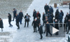Путина встретили с оркестром на торжественном открытии памятника Даниилу Гранину