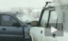 Видео: в Челябинске трассу не поделили микроавтобус и две легковушки