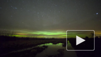 Невероятное северное сияние в Латвии попало на видео