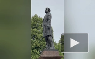 Памятник Пушкину на Площади Искусств помыли третий раз за лето