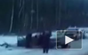 Первое видео с места смертельной аварии в Вологодской области, где погибли 4 человека