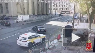 Момент аварии с байкером по Казанской улице попал на видео