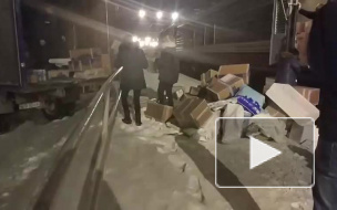 Разгрузка посылок в сугробы в Плесецке попала на видео