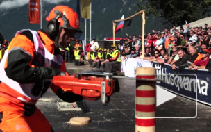 Вальщики атаковали бревна на Чемпионате мира