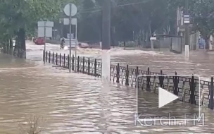В Керчи ливень подтопил 12 домов и городскую больницу