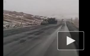Появилось видео перевернувшейся фуры с зерном из Башкирии