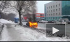 Появилось видео с горящим Lexus в Новосибирске на Фабричной улице
