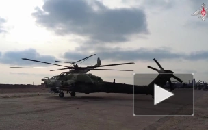Минобороны показало кадры боевой работы ударных вертолетов Ми-28Н