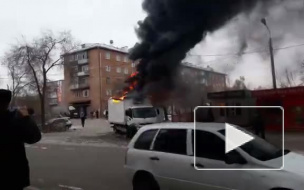 Очевидец снял пожар в Абакане