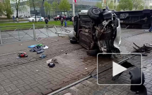 Появилось видео с места тройного ДТП на Бухарестской улице