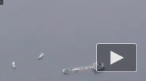 Появилось шокирующее видео с тонущим у берегов Японии танкером с тоннами щелочи на борту