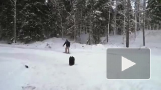 Сноубордист сделал головокружительной трюк с помощью автомобиля