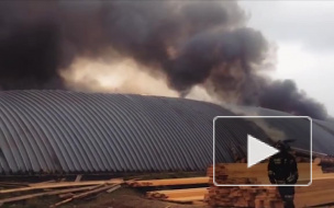 Появилось видео ужасного пожара на пилораме в деревне Бабенки Владимирской области