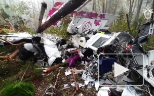 СК опубликовал кадры с места крушения самолета в Иркутской области
