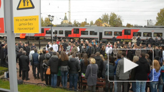 25-метровый живой логотип РЖД появился на Дворцовой