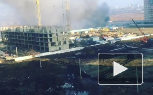Появилось видео пожара в Краснодаре в микрорайоне Гидростроителей