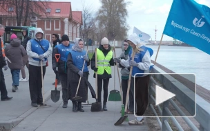 Портовики провели экологическую акцию "Чистый остров" в Петербурге