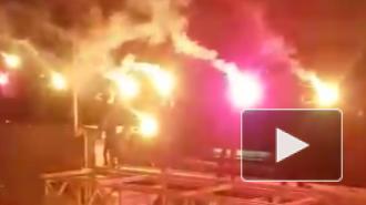 На крыше станции метро "Невский проспект" руферы устроили фаер-шоу