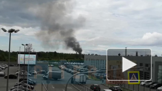 Видео: рядом с Волхонским шоссе загорелась свалка 