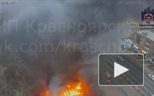 В Красноярске на остановке "Зенит" выгорели торговые павильоны