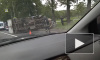 Видео: На Пулковском шоссе перевернулась "Газель", на место прибыли спасатели 