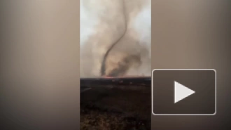 Жители Забайкалья засняли на видео огненный смерч