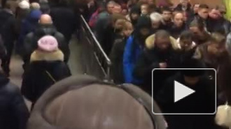 Видео: "Невский проспект" закрыли, на соседних станциях давка