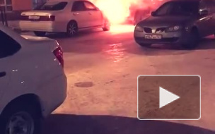 В Краснодаре на улице Лавочкина сгорел автомобиль