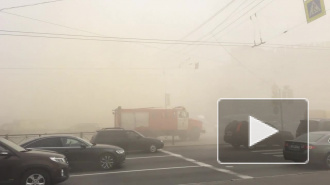 Появилось видео пожара в мебельном складе на Бухарестской