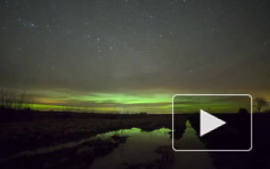 Невероятное северное сияние в Латвии попало на видео